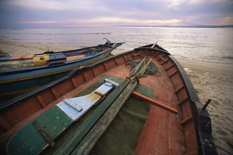 无人,横图,室外,非洲,突尼斯,渔船,摄影,地中海,地中海文化,北非,哈马马特,海滩,彩图