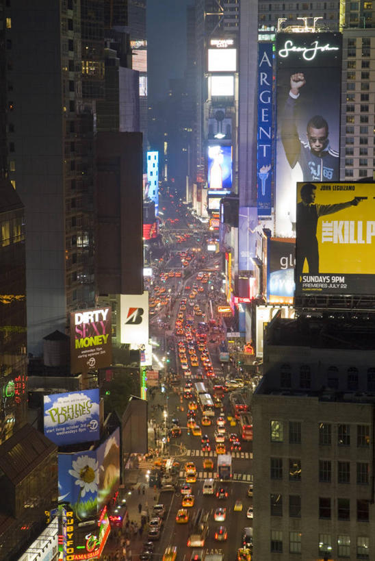 无人,竖图,俯视,夜晚,城市,纽约,美国,曼哈顿,黄昏,摄影,北美,百老汇,曼哈顿时代广场,美国人,彩图,高角度拍摄