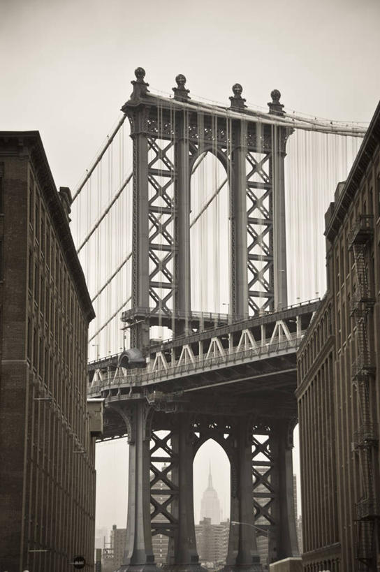 无人,竖图,城市,纽约,美国,摄影,吊桥,北美,帝国大厦,曼哈顿桥,美国人,彩图