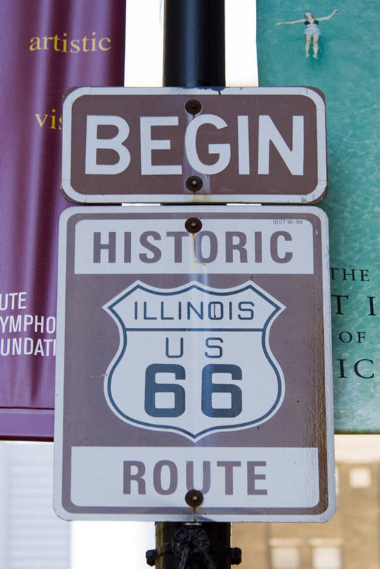 无人,竖图,美国,标志,摄影,北美,伊利诺斯州,芝加哥市,66号公路,开端,团结,美国人,彩图