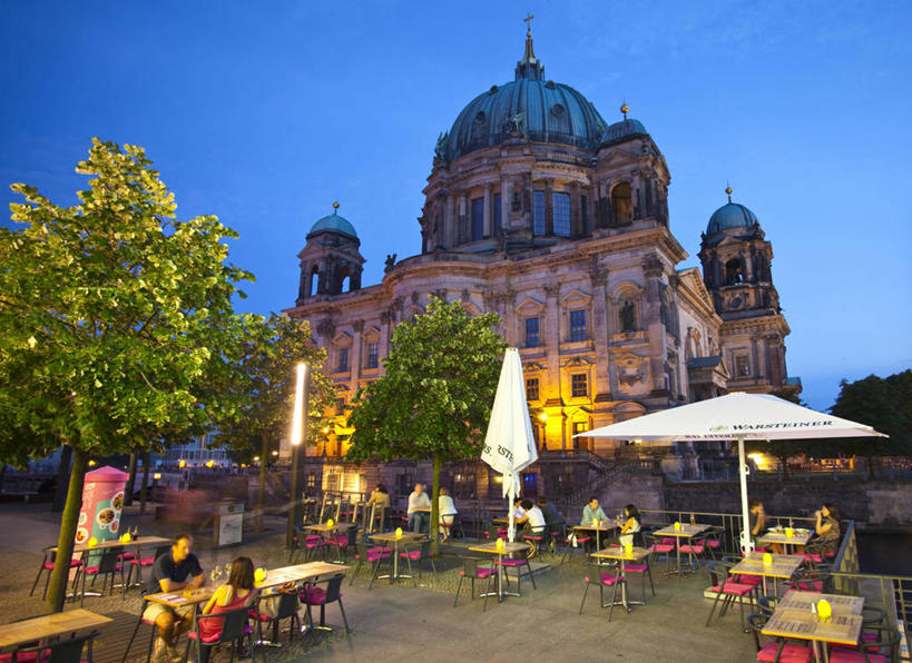 横图,室外,夜晚,旅游,城市,德国,欧洲,首都,柏林,柏林大教堂,黄昏,摄影,西欧,德国文化,彩图