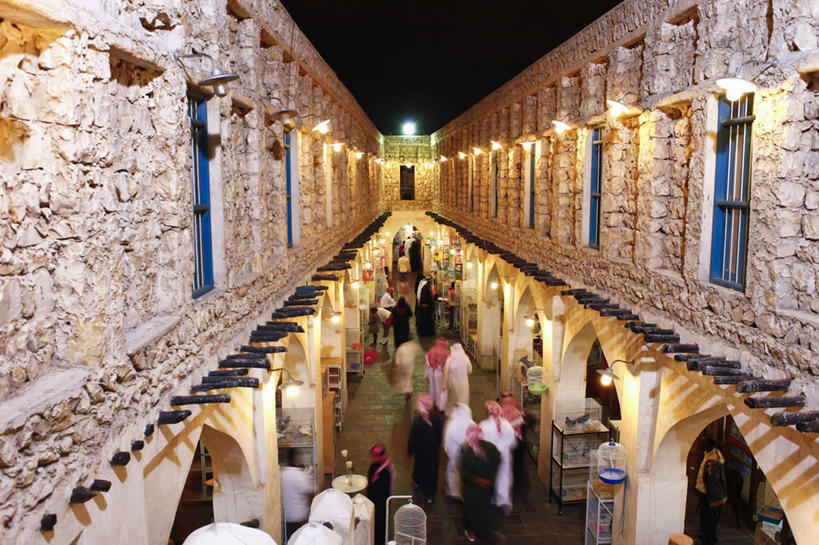 横图,俯视,室外,夜晚,旅游,城市,卡塔尔,市场,首都,许多人,黄昏,一群人,摄影,中东,波斯湾,中东文化,多哈,彩图,高角度拍摄,阿拉伯半岛