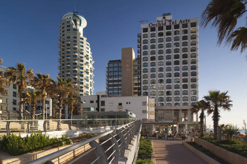 无人,横图,室外,白天,旅游,度假,建筑,酒店,棕榈树,以色列,娱乐,享受,休闲,放松,摄影,宁静,万里无云,特拉维夫,彩图,旅行