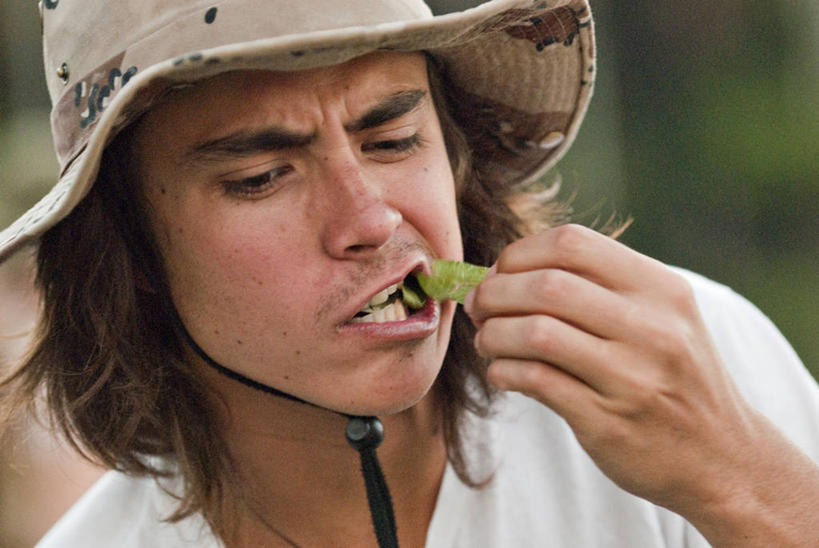 西方人,成年人,脸,头,脸颊,一个人,吃,横图,室外,白天,帽子,叶子,欧洲,秘鲁,欧洲人,仅一个男性,仅一个人,行人,游客,游人,注视,文化,饮食,可口可乐,路人,旅客,肩膀,仅一个年轻男性,遮阳帽,观察,看,南美,摄影,名牌,观看,品牌,察看,关注,产品,过客,男人,男性,年轻男性,白种人,年轻人,头部,脸部,脸蛋,面部,彩图,亚马逊雨林,传统文化,对焦,可口可乐公司