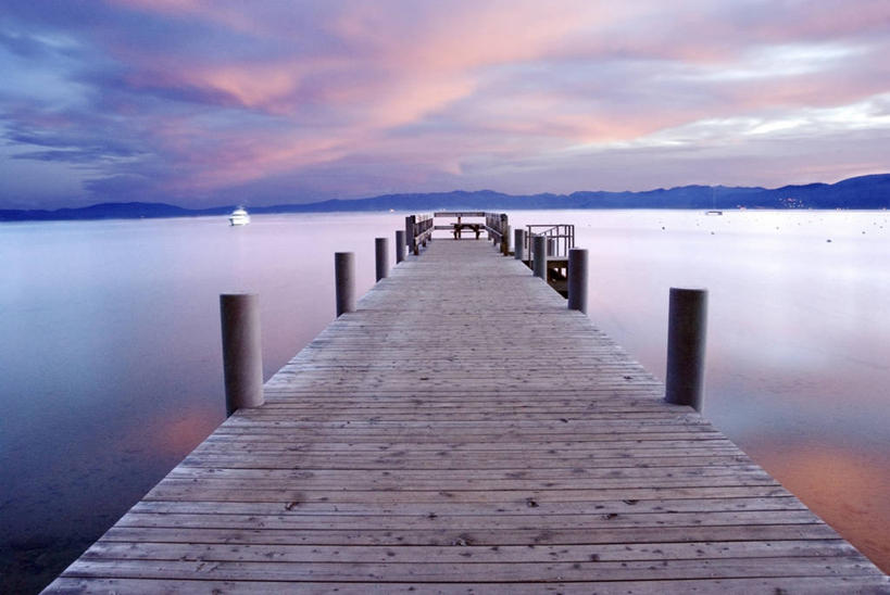 无人,码头,横图,室外,日出,湖,水,美国,木制,黎明,风景,摄影,宁静,加利福尼亚,太浩湖,彩图,对焦