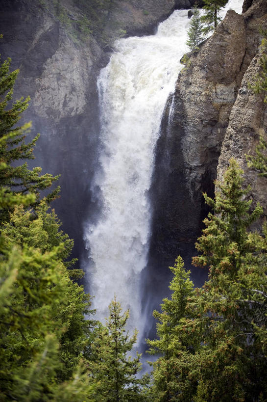 无人,竖图,室外,白天,瀑布,美国,溅,地形,风景,摄影,北美,北美洲,岩层,美洲,怀俄明,黄石公园,北亚美利加洲,亚美利加洲,岩石,彩图,美利坚合众国