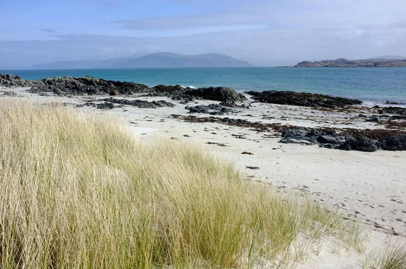 无人,横图,室外,白天,海洋,美景,英国,沙子,岛,景观,苏格兰,风景,天空,自然,景色,摄影,宁静,自然风光,滨草,岩石,彩图