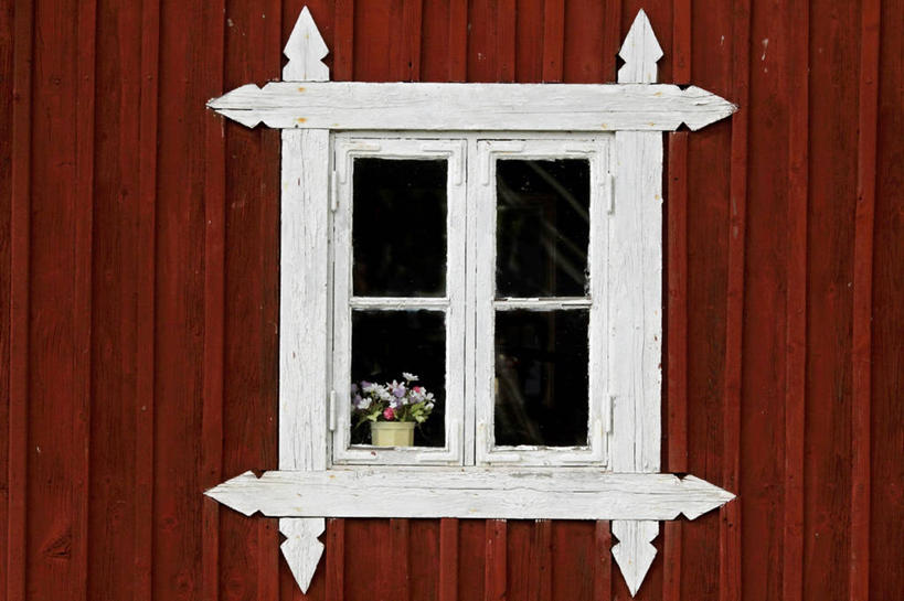 无人,横图,室外,白天,窗户,花盆,瑞典,关闭,红色,白色,摄影,保护,封闭,彩图