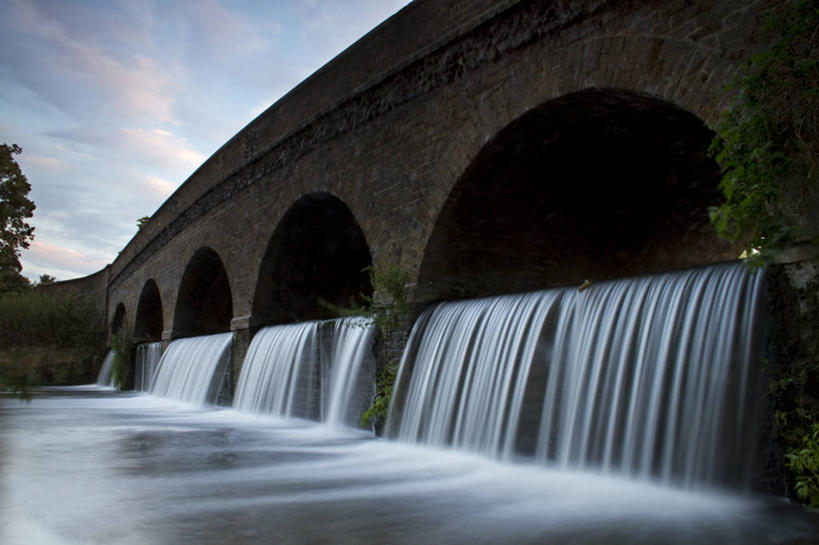 无人,横图,室外,白天,长时间曝光,海浪,河流,瀑布,建筑,英国,云,联系,拱桥,天空,自然,摄影,彩图