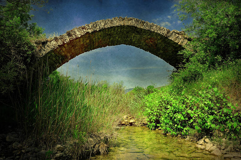 无人,横图,室外,白天,建筑,西班牙,拱门,桥,联系,草,天空,自然,摄影,宁静,纳瓦拉,彩图