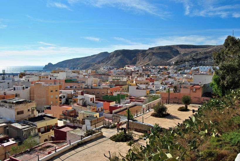 无人,横图,室外,白天,山,城市,建筑,西班牙,云,天空,摄影,安达路西亚,阿尔梅里亚,彩图