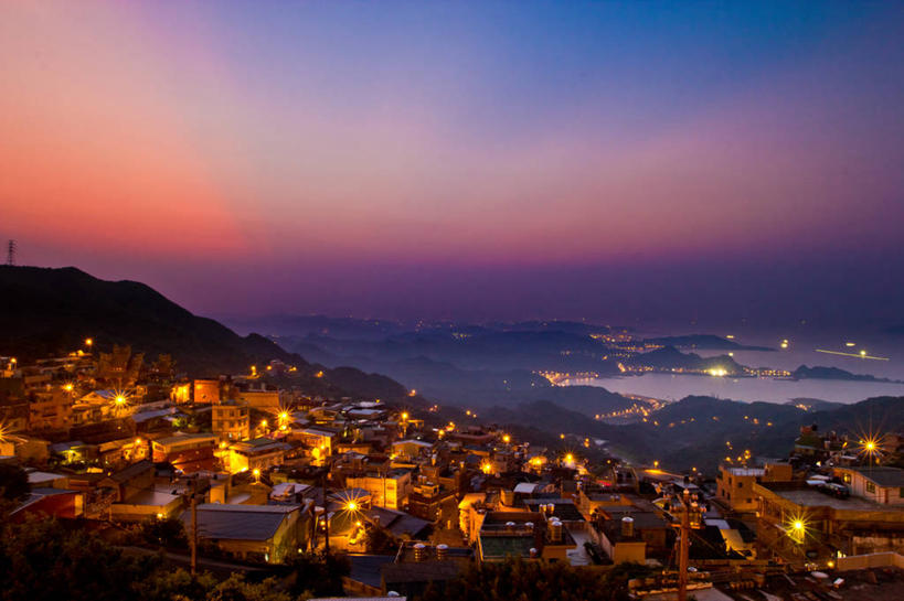 无人,横图,俯视,室外,度假,美景,日落,山,雾,城市风光,城市,台湾,房屋,景观,娱乐,风景,自然,享受,休闲,景色,放松,摄影,宁静,照亮,万里无云,基隆,彩图,高角度拍摄