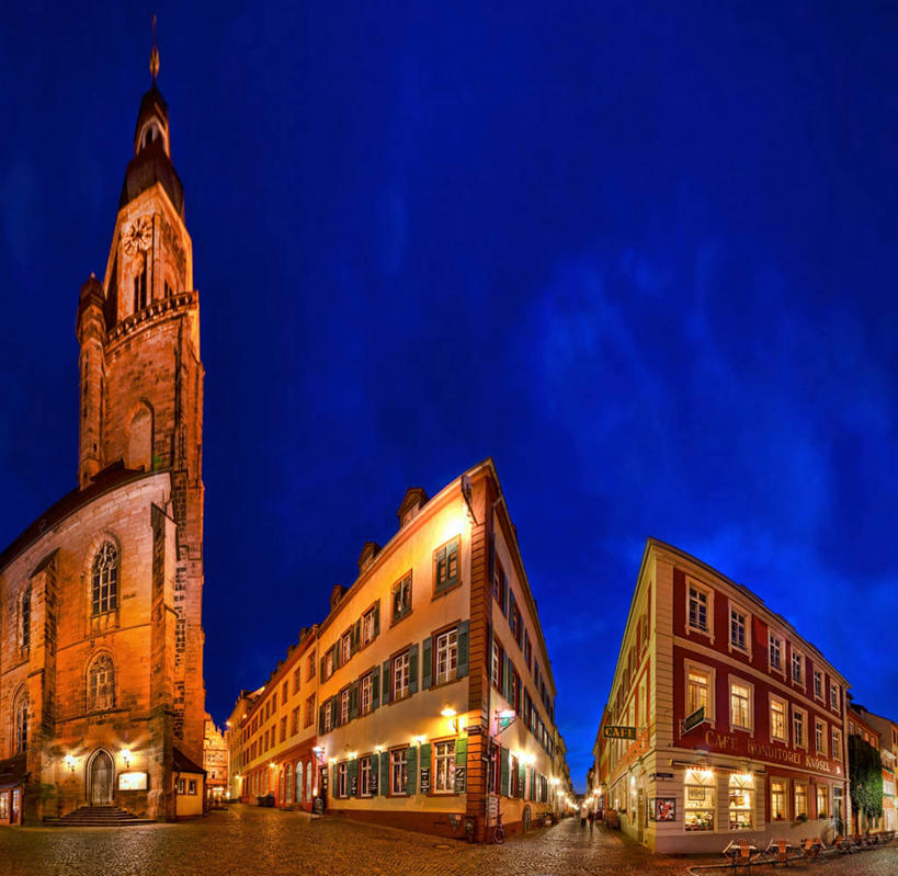 无人,横图,室外,夜晚,城市,建筑,德国,塔,天空,摄影,照亮,彩图