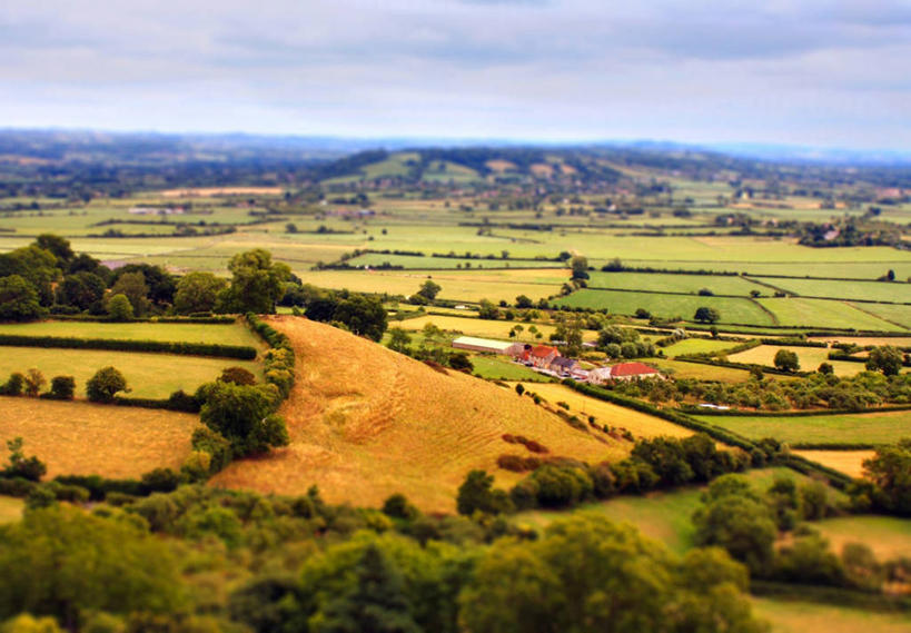 无人,横图,室外,白天,美景,英国,房屋,地形,景观,田地,树,天空,自然,景色,摄影,宁静,自然风光,移轴摄影,彩图