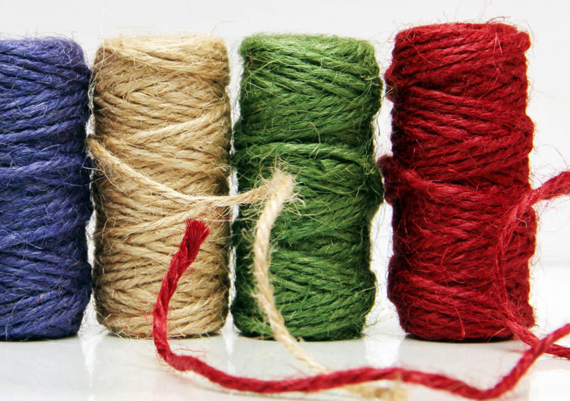 无人,横图,特写,白色背景,南非,四个,线绳,摄影,多样,选择,彩图,影棚拍摄