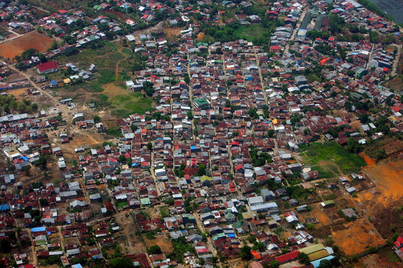 无人,横图,俯视,航拍,室外,白天,印度尼西亚,丰富,房屋,乡村,社区,摄影,鸟瞰,彩图,高角度拍摄,望加锡