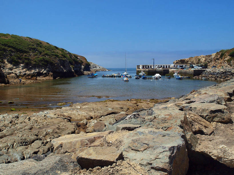 无人,横图,室外,白天,海洋,葡萄牙,悬崖,云,风景,天空,自然,摄影,宁静,阿连特茹,岩石,彩图,海港