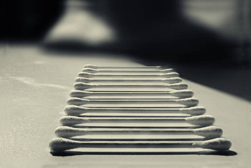 无人,横图,黑白,室内,特写,白天,意大利,一排,许多,整齐,很多,排列,棉签,摄影,卫生,简单,队列