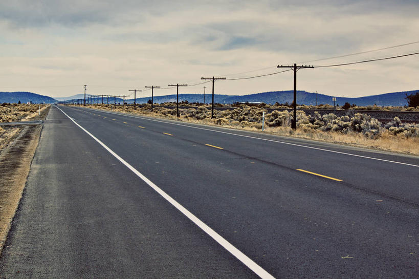 无人,横图,室外,路,美国,电线杆,路标,地形,乌云,天空,黄昏,运输,摄影,能源,俄勒冈州,彩图