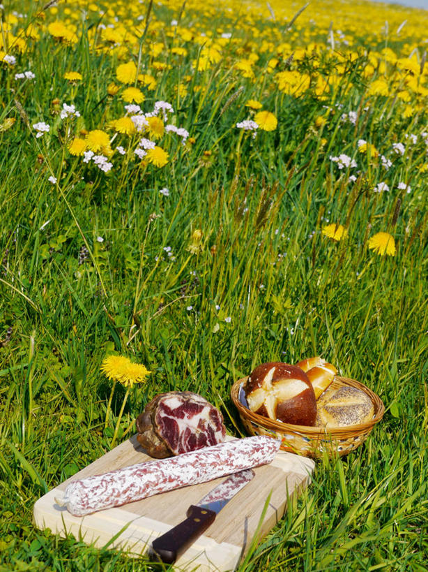 无人,交叉,竖图,室外,白天,度假,竹子,德国,竹制,编织,篮子,田地,野餐,火腿,饮食,草,花,竹篮,春天,摄影,竹条,交织,竹制品,清新,意大利腊肠,小圆面包,健康食物,巴伐利亚,穿插,椒盐饼干,彩图