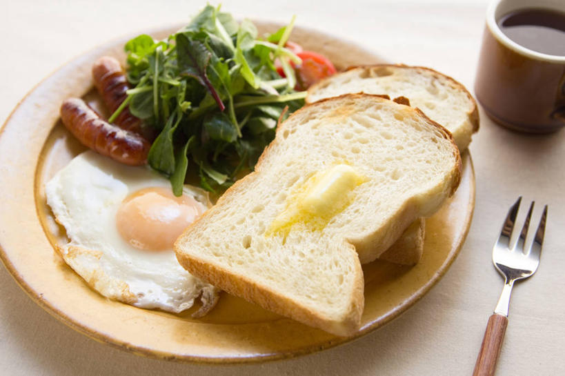 面包,无人,横图,室内,特写,早餐,桌子,西红柿,日本,叉,煎蛋,沙拉,红茶,食品,杯,饮食,饮料,盘子,摄影,京都府,健康食物,京都市,茶杯,彩图