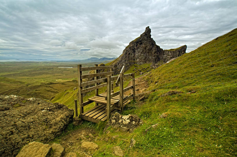 无人,横图,室外,白天,美景,山,英国,木制,岛,地形,景观,云,小路,苏格兰,草,自然,景色,摄影,宁静,自然风光,斯盖岛,岩石,彩图