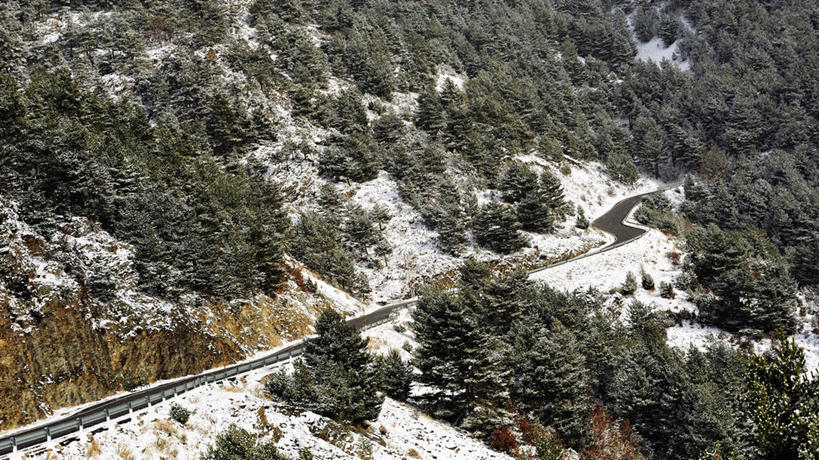 无人,横图,俯视,室外,白天,美景,雪,路,安道尔,景观,冬天,树,自然,景色,寒冷,摄影,宁静,自然风光,彩图,高角度拍摄