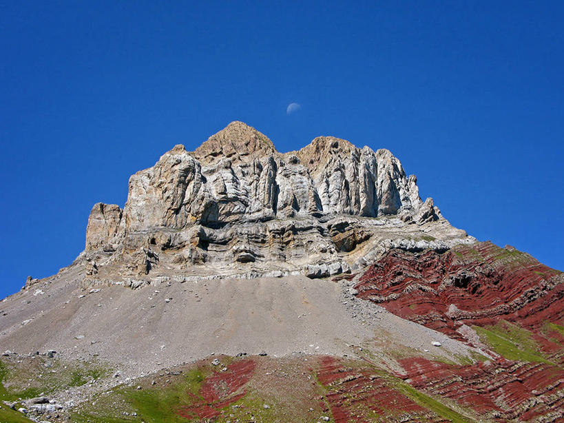 无人,横图,室外,白天,美景,西班牙,景观,草,风景,自然,景色,摄影,宁静,自然风光,万里无云,韦斯卡,岩石,彩图