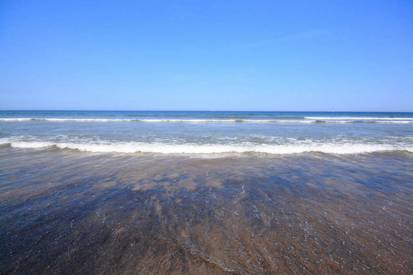 无人,横图,室外,白天,留白,海浪,海洋,美景,英国,景观,水平线,风景,自然,波浪,景色,摄影,宁静,自然风光,万里无云,北约克郡,士嘉堡,彩图