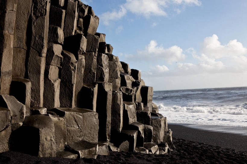 无人,横图,室外,白天,海浪,美景,岛,景观,水平线,风景,天空,自然,波浪,景色,摄影,宁静,自然风光,玄武岩,维克,自然地理,海滩,岩石,彩图,黑沙