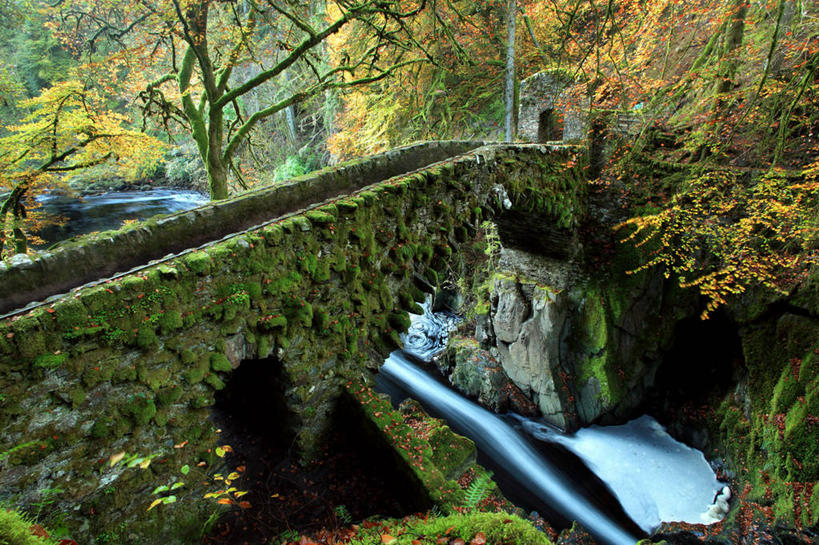 无人,横图,室外,白天,长时间曝光,叶子,英国,欧洲,桥,苔藓,联系,苏格兰,树,绿色,风景,自然,摄影,宁静,西欧,改变,大不列颠,大不列颠及北爱尔兰联合王国,大不列颠及爱尔兰联合王国,苏格兰王国,硬木,珀斯.金罗斯,岩石,秋天,彩图,大不列颠王国,大英帝国,联合王国,日不落帝国