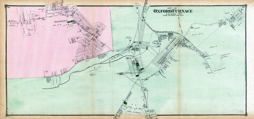 无人,横图,全景,地图,城镇,历史,古董,新泽西,彩图