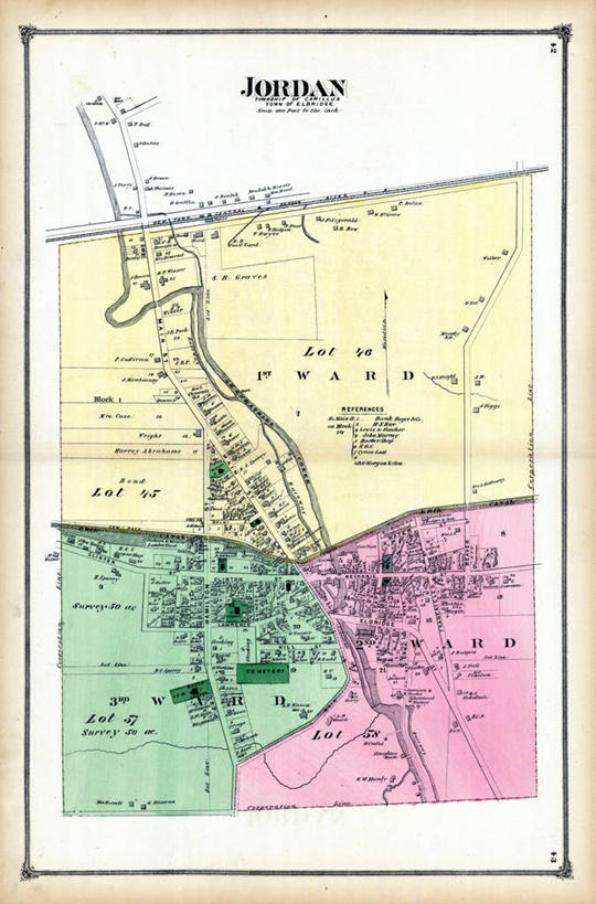 无人,竖图,地图,约旦,城镇,历史,古董,纽约州,彩图