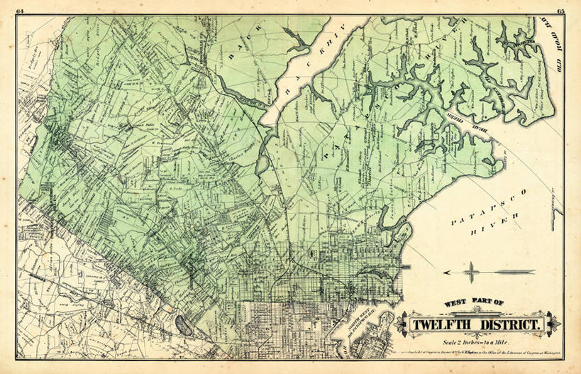 无人,横图,地图,城镇,历史,古董,马里兰,彩图