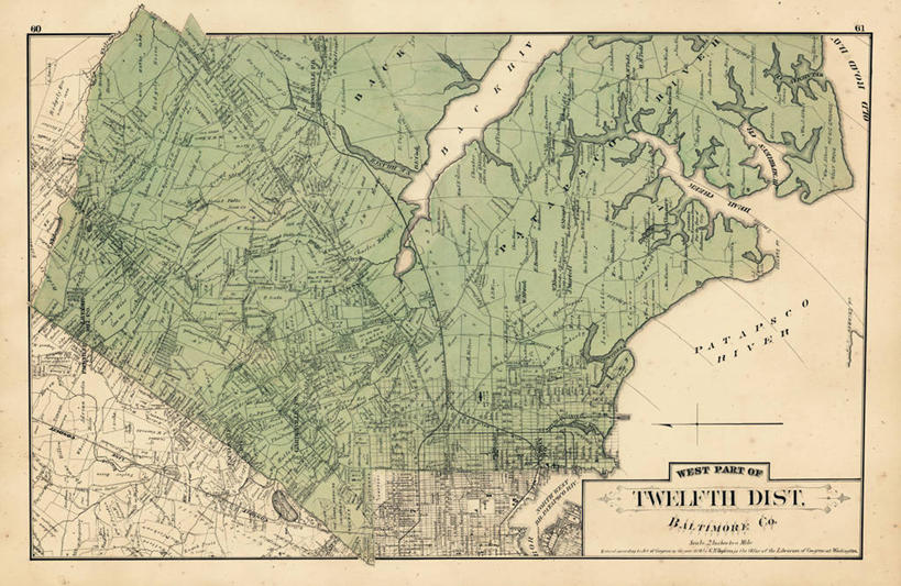 无人,横图,地图,历史,古董,巴尔的摩,马里兰,彩图