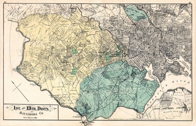无人,横图,地图,城镇,历史,古董,巴尔的摩,马里兰,彩图,多义词