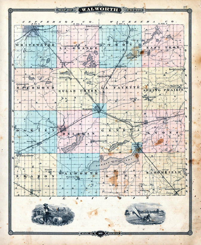 无人,竖图,地图,历史,古董,威斯康星,彩图