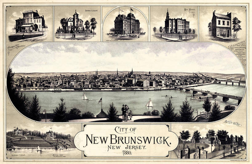 无人,横图,俯视,地图,历史,古董,新泽西,彩图,高角度拍摄,纽宾士域