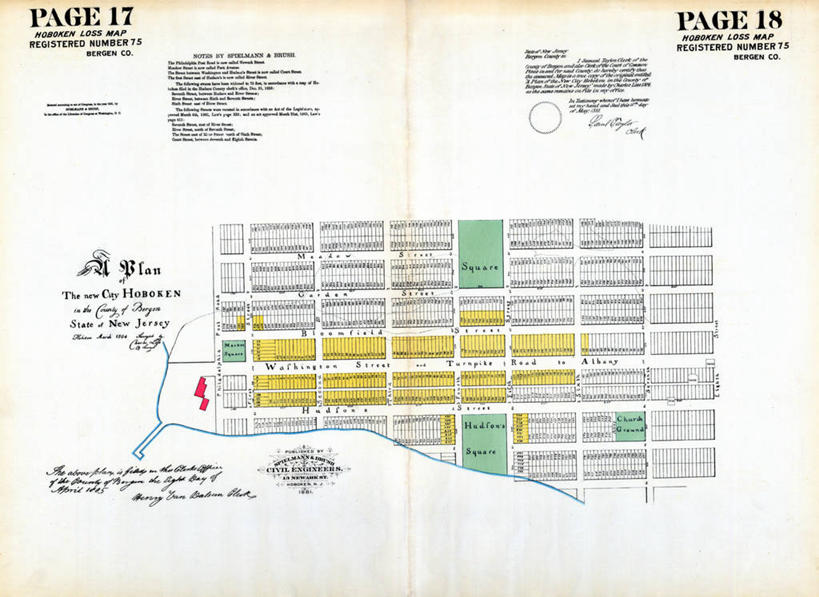 无人,横图,地图,城镇,历史,古董,霍博肯,新泽西,彩图