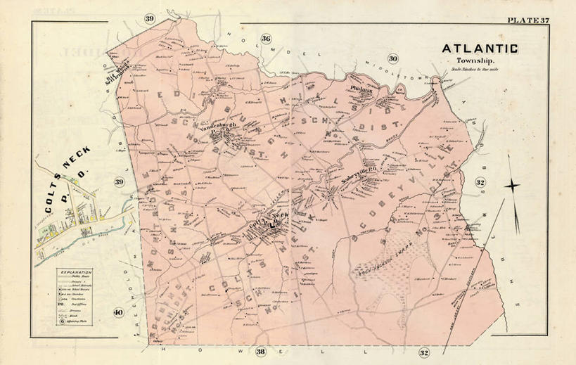 无人,横图,地图,历史,古董,新泽西,彩图