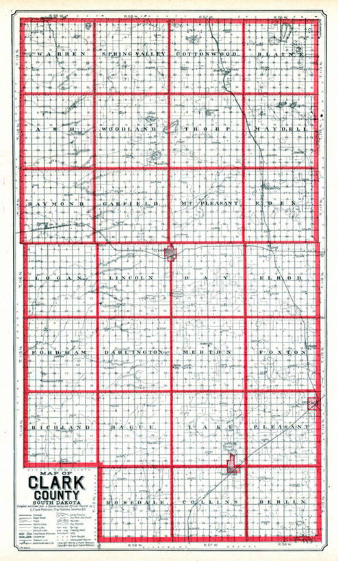 无人,竖图,地图,历史,古董,南达科他州,克拉克县,彩图