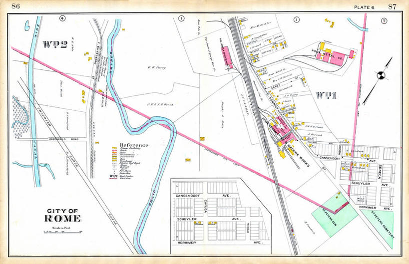 无人,横图,地图,罗马,城镇,历史,古董,纽约州,彩图