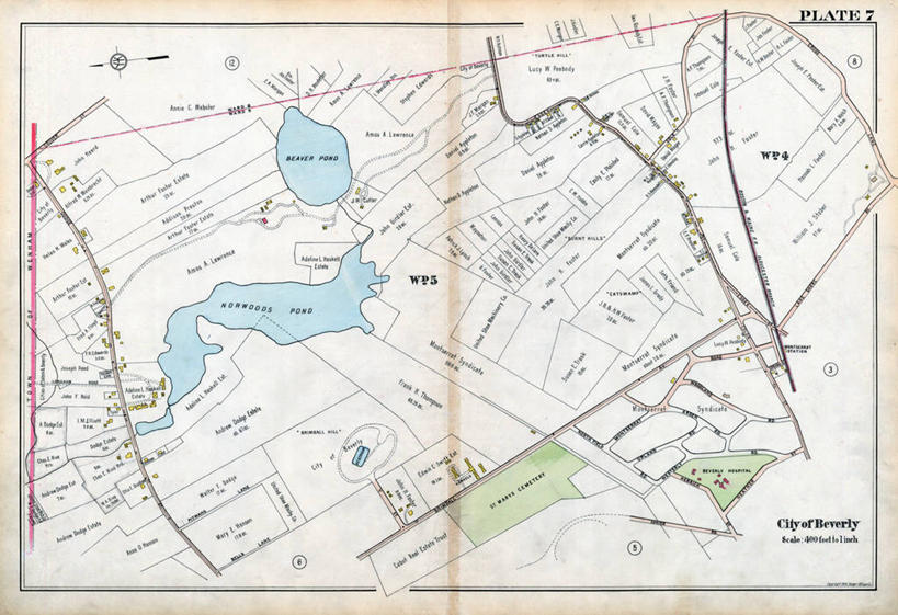 无人,横图,地图,城镇,历史,古董,马萨诸塞,彩图,贝弗利
