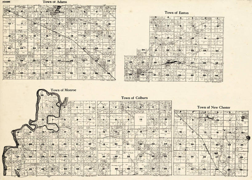无人,横图,地图,历史,古董,威斯康星,亚当斯,彩图