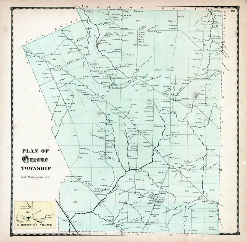 无人,横图,地图,正方形,城镇,历史,古董,宾夕法尼亚,彩图