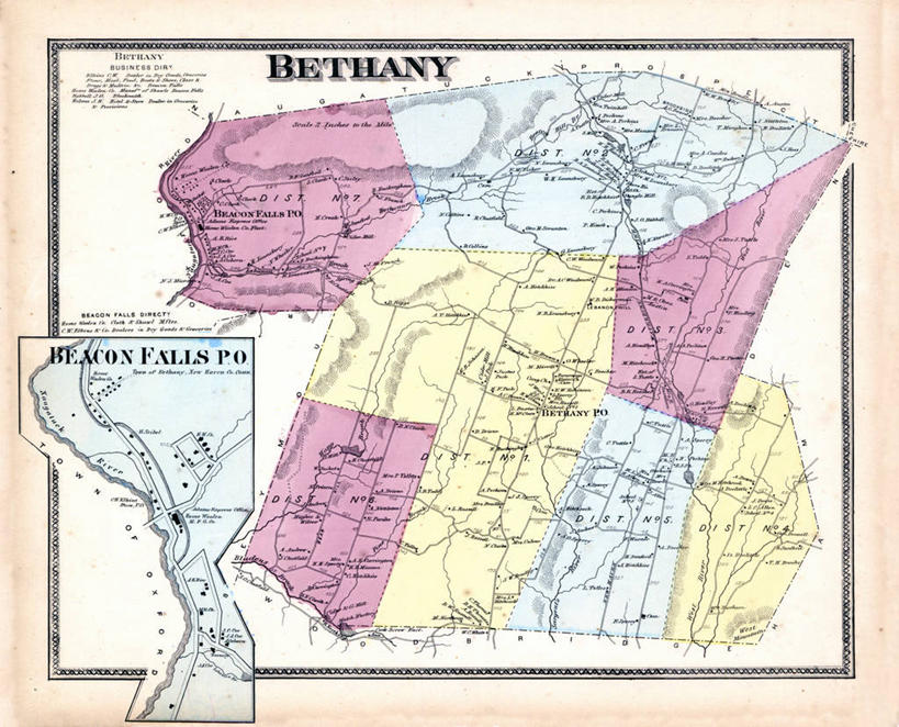 无人,横图,地图,城镇,历史,古董,康涅狄格州,彩图