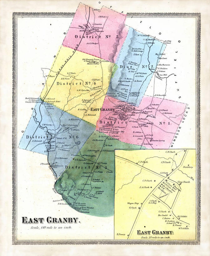 无人,竖图,地图,历史,古董,康涅狄格州,彩图