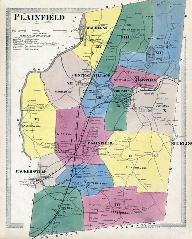无人,竖图,地图,历史,古董,康涅狄格州,彩图