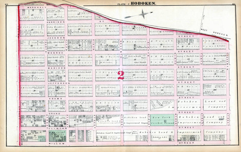 无人,横图,地图,城镇,历史,古董,霍博肯,新泽西,彩图