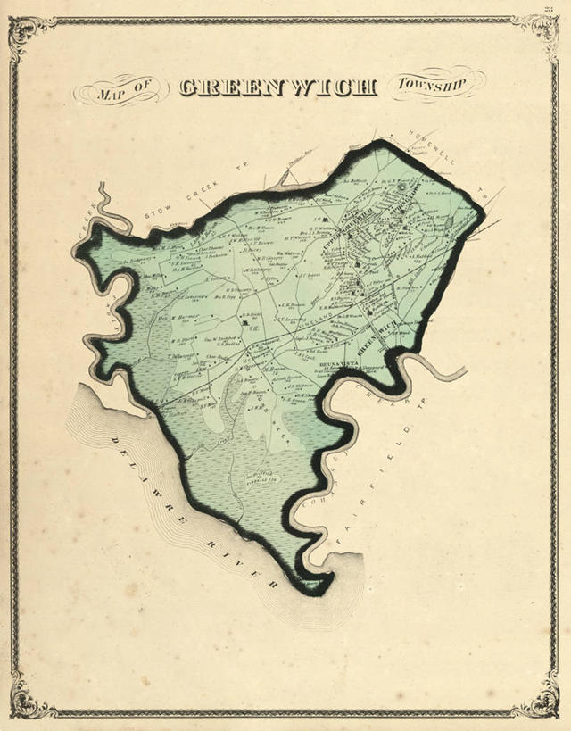 无人,竖图,地图,历史,古董,格林威治,新泽西,彩图